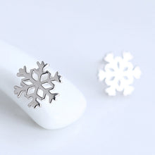 For Women Jewelry Gifts Xmas Hotsale Hollowed Snowflake Earrings Silver Stud Earrings J4U66