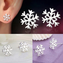 For Women Jewelry Gifts Xmas Hotsale Hollowed Snowflake Earrings Silver Stud Earrings J4U66