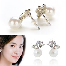 For Women Gifts butterfly pearl earrings, han edition earrings jewelry for the bride's Pearl Stud Earrings J4U66