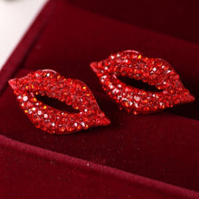 For Women Jewelry Women Classic Luxurious Elegant Stud Earrings Sexy Red Lip Rhinestone Earrings J4U66