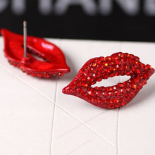 For Women Jewelry Women Classic Luxurious Elegant Stud Earrings Sexy Red Lip Rhinestone Earrings J4U66