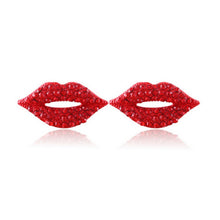 For Women Jewelry Women Classic Luxurious Elegant Stud Earrings Sexy Red Lip Rhinestone Earrings J4U66
