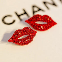 For Women Jewelry Women Classic Luxurious Elegant Stud Earrings Sexy Red Lip Rhinestone Earrings J4U66