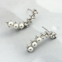 For Women Ladies Womens Sweet Gold Silver Pearl Crystal 6 Beads Cuff Ear Clips Earring Earrings J4U66