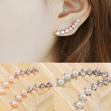 For Women Ladies Womens Sweet Gold Silver Pearl Crystal 6 Beads Cuff Ear Clips Earring Earrings J4U66