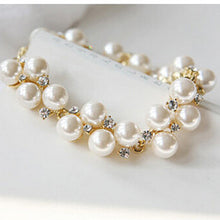 For Women Luxurious 18K Gold Charm Crystal Cubic Zircon Diamond Bracelet Women Jewelry Pearl Beads Bracelet J4U66
