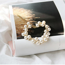 For Women Luxurious 18K Gold Charm Crystal Cubic Zircon Diamond Bracelet Women Jewelry Pearl Beads Bracelet J4U66