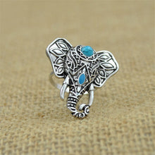 For Women Men Beach Unique Carving Tibetan Silver Plated Ring Elephant Ring S Bohemia Vintage Punk Rings J4U66