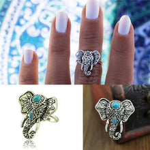 For Women Men Beach Unique Carving Tibetan Silver Plated Ring Elephant Ring S Bohemia Vintage Punk Rings J4U66