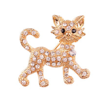 For Women Valentine's Day Present S Animal Tiger Shape Vintage Brooches Jewelry Shining Gold Plated Rhinestone Brooches J4U66