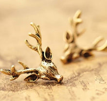 For Women Vintage Earrings Elegant Retro Bronze Deer Earrings Ear Stud Antlers Earring J4U66