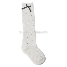 Free&Little Girls Bowknot Polka Dot Cotton Knee Highs Kids In Tube Sockedia Corta J4U66