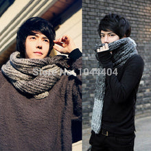 Free&Men Warm Mixed Color Striped Knit Mohair Woolen Soft Long Scarves J4U66