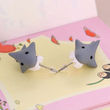 Free Ship 100% Handmade Polymer Clay Cute Shark Earrings Ear Stud jewelry brincos J4U66