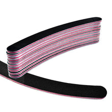 10pc Professional Nail Files Buffer Buffing Slim Crescent Grit Sandpaper 100/180 Nail Tools J4U66