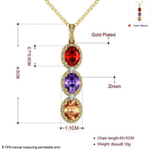 18k gold plated necklaces crystal tricolorcollier bijoux femme skgn11 J4U66