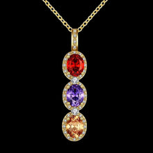18k gold plated necklaces crystal tricolorcollier bijoux femme skgn11 J4U66
