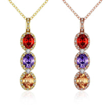 18k gold plated necklaces crystal tricolorcollier bijoux femme skgn11 J4U66