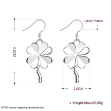 lovely silver plated earring four leaf clover earcuff oso J4U66