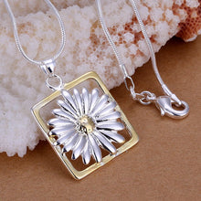 lovely silver plated pendant necklace quartet daisy colliercharm J4U66