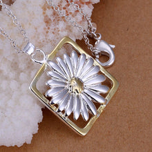 lovely silver plated pendant necklace quartet daisy colliercharm J4U66