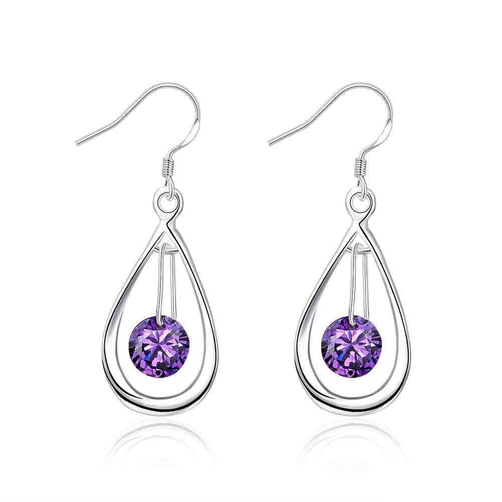 silver plated earings jewelry crystal water pendientes to us bear jewerly accessories J4U66