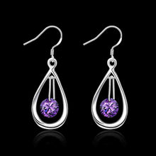 silver plated earings jewelry crystal water pendientes to us bear jewerly accessories J4U66