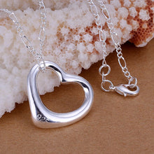silver plated necklaces pendants heart perfume women gift for her J4U66