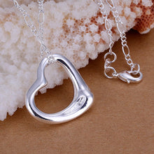 silver plated necklaces pendants heart perfume women gift for her J4U66