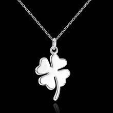 silver plated pendant clovercollier men jewelry J4U66