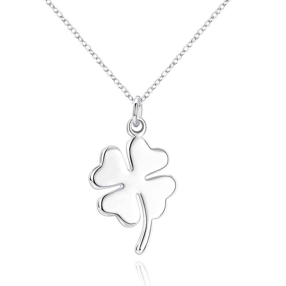 silver plated pendant clovercollier men jewelry J4U66