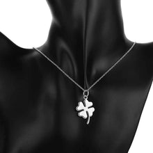 silver plated pendant clovercollier men jewelry J4U66