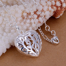 silver plated pendants stereo heart collares populares joyas J4U66