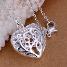 silver plated pendants stereo heart collares populares joyas J4U66