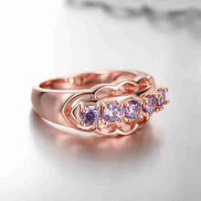 18k gold plating rings for women lace inlay crystal opal love J4U66