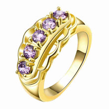 18k gold plating rings for women lace inlay crystal opal love J4U66