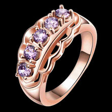 18k gold plating rings for women lace inlay crystal opal love J4U66