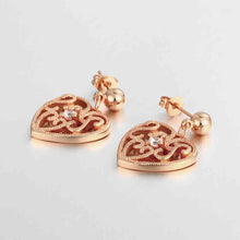 18k gold plated earings jewelry pierced hearts stud brinco floating charms J4U66
