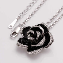 austrian crystal necklaces amp pendants black flowercollane sport J4U66