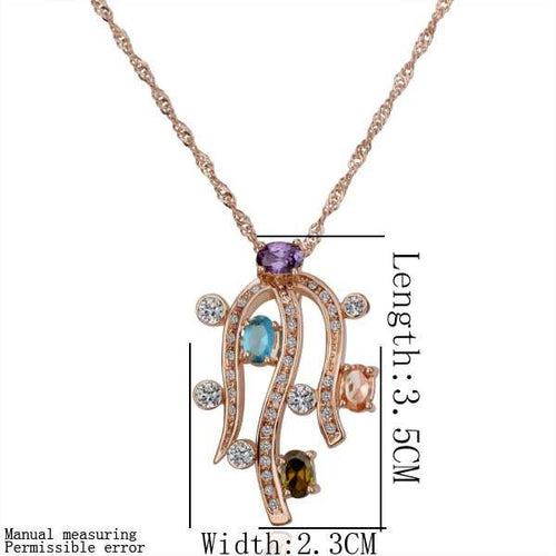 austrian crystal pendants flower plants collares mujer jewelry european style J4U66