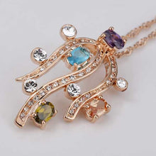 austrian crystal pendants flower plants collares mujer jewelry european style J4U66