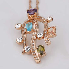 austrian crystal pendants flower plants collares mujer jewelry european style J4U66