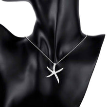 silver plated pendants insets starfish collares jewerly accessories J4U66