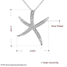 silver plated pendants insets starfish collares jewerly accessories J4U66