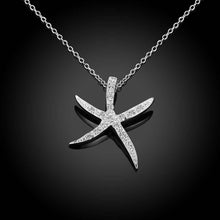 silver plated pendants insets starfish collares jewerly accessories J4U66