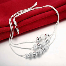 silver necklaces three line multi beads colar feminino margarida smtn020 J4U66