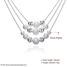 silver necklaces three line multi beads colar feminino margarida smtn020 J4U66