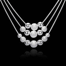 silver necklaces three line multi beads colar feminino margarida smtn020 J4U66