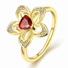 18k gold plating wedding rings rhinestone five flower aneis collier plastron hbr157 J4U66