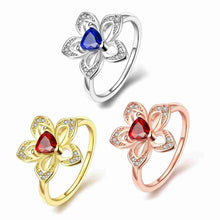 18k gold plating wedding rings rhinestone five flower aneis collier plastron hbr157 J4U66